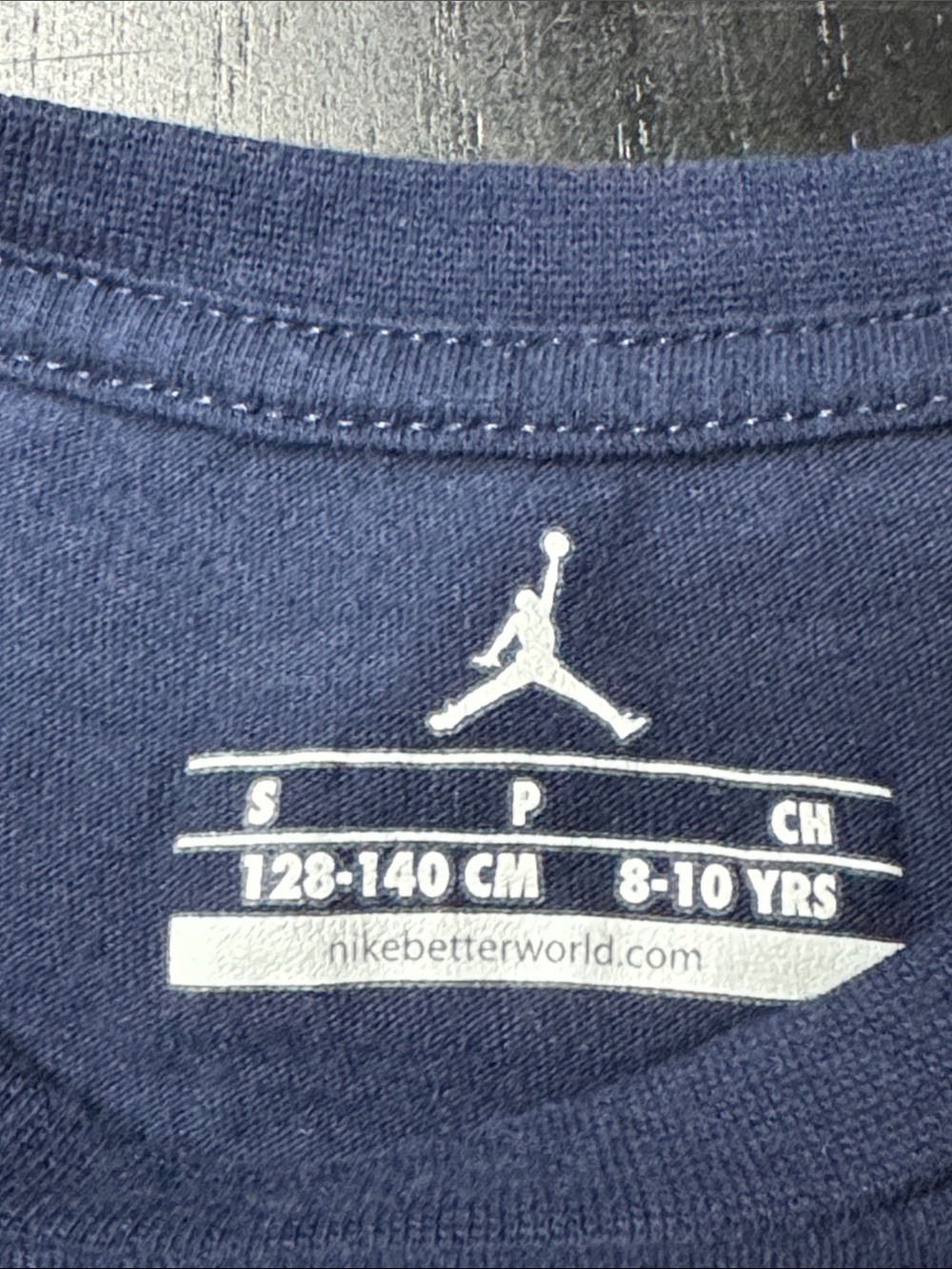Jordan Kids Navy Blue Tee with Yellow and Light Blue Graphic - Picture 3 of 4